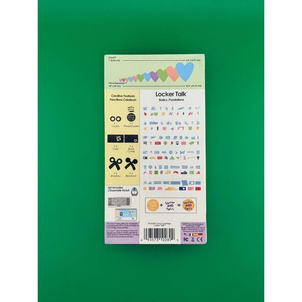 Cricut Shapes Cartridge ~ LOCKER TALK ~ 29-0289 ~ Used